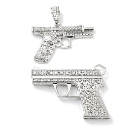 Alloy Rhinestone Pendants, Gun Shapes