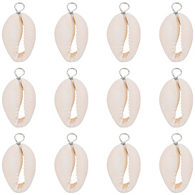 30шт. подвески из натуральной ракушки каури, подвески в виде ракушек с петлями из экологически чистой медной проволоки