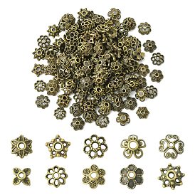 200 шт. 10 стили колпачков из цинкового сплава, цветок