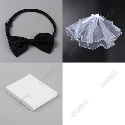 Adjustable Polyester Dog Collar & Wedding Bride Veil Sets
