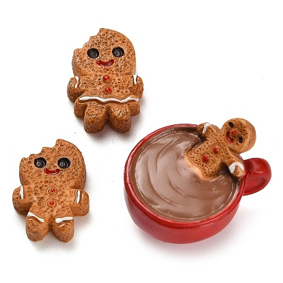 Кабошоны из непрозрачной смолы с рождественской тематикой