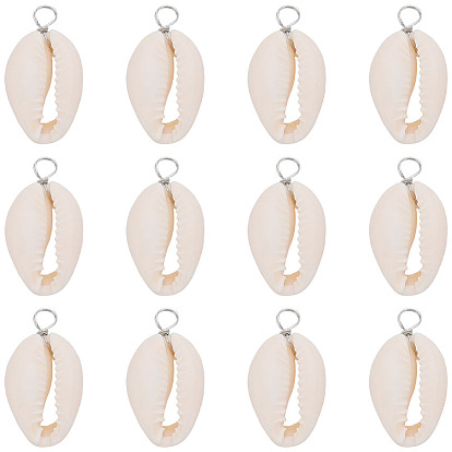 30шт. подвески из натуральной ракушки каури, подвески в виде ракушек с петлями из экологически чистой медной проволоки