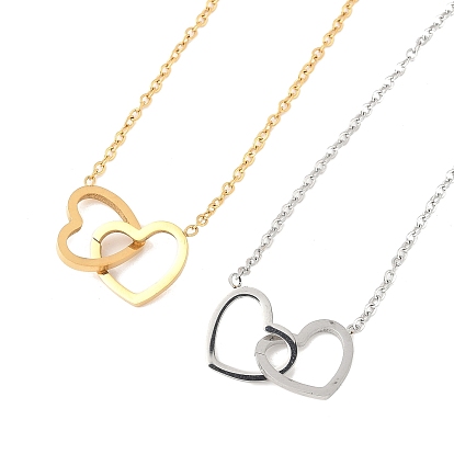 201 ожерелья из нержавеющей стали с переплетенными сердечками для женщин