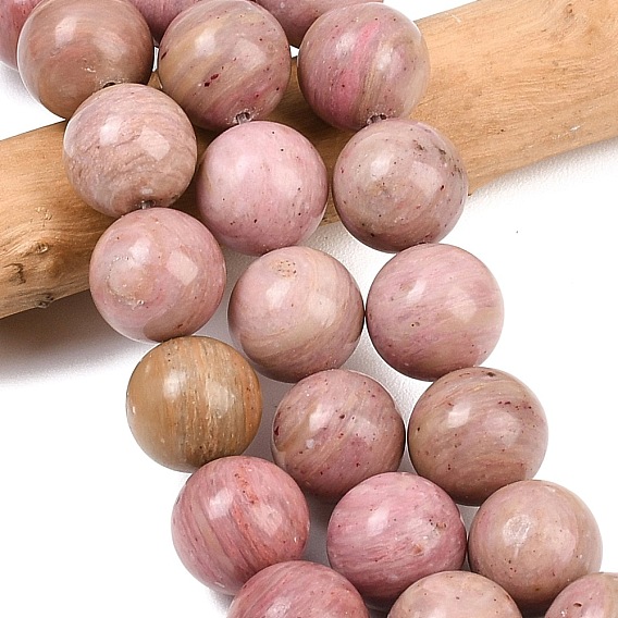 Природные родонит бисер нитей, круглые