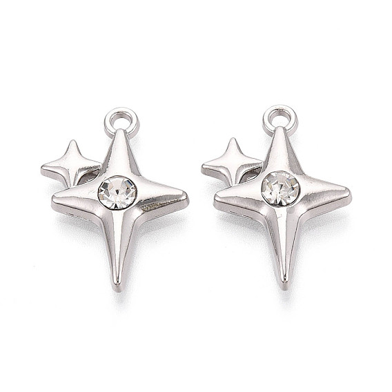 Подвески из сплава с кристаллами и стразами, звезды прелести, без кадмия, без никеля и без свинца