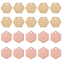 32 Stk. 2 Farben Messing Charms, leere tag stempeln, langlebig überzogen, Hexagon