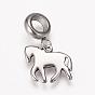 304 Stainless Steel European Dangle Charms, Large Hole Pendants, Horse