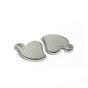 304 Stainless Steel Charms, Heart, Tag Charms
