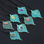 Pendentifs en pierre naturelle, à la feuille d'alliage