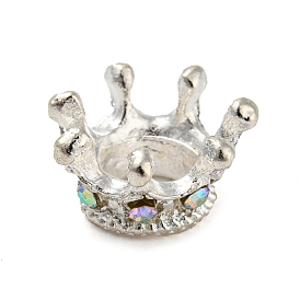 Цинковый сплав европейского бисера, со стразами, бусины с большим отверстием, корона