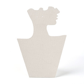 Картон, покрытый льняной тканью, стенды для ожерелий и сережек, Настольный держатель для украшений на бюст для хранения ожерелья и сережек, фото реквизит