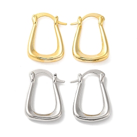 Rack Plating Brass Twist Trapezoid Hoop Earrings for Women, Lead Free & Cadmium Free, Long-Lasting Plated