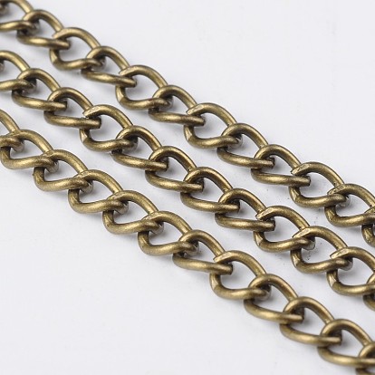 Iron Side Twisted Chains, Unwelded, with Spool, Oval, 5x4x1mm, about 164.04 Feet(50m)/roll