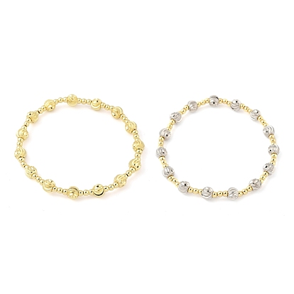 Латунные круглые бусины эластичные браслеты для женщин и мужчин