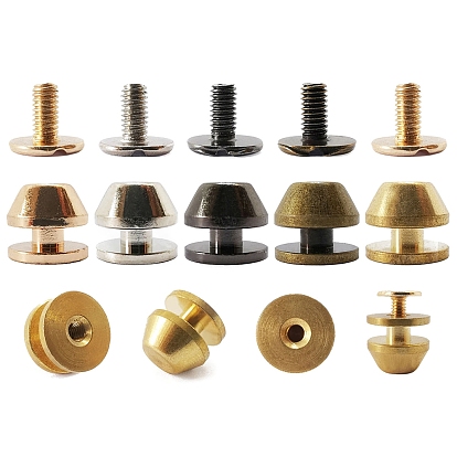 Латунная ретро-пряжка с заклепками и плоской головкой