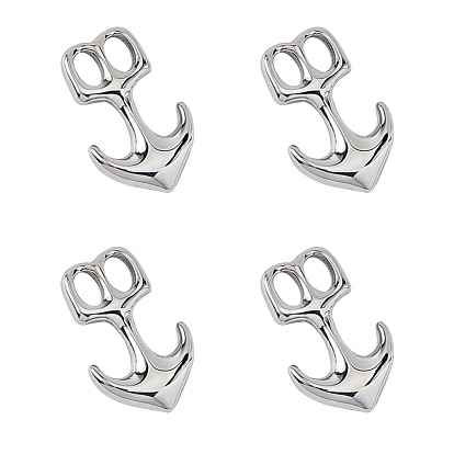 Smooth Surface 304 Stainless Steel Hook Clasps, For Leather Cord Bracelets Making, Anchor