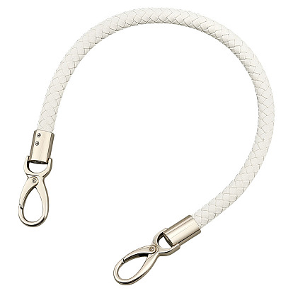 1Плетеные ручки для сумок из искусственной кожи, с поворотными застежками сплава, для аксессуаров для замены сумок, платина