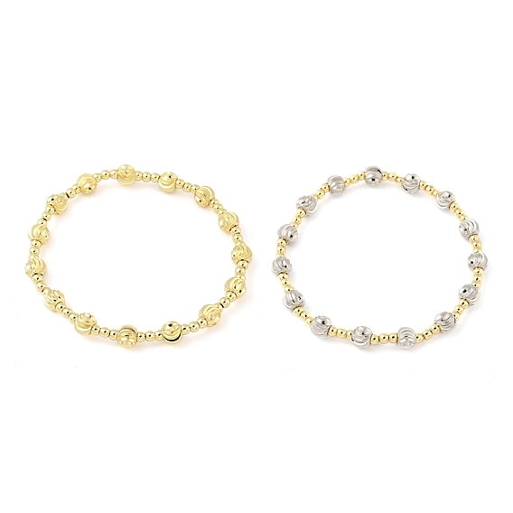 Латунные круглые бусины эластичные браслеты для женщин и мужчин