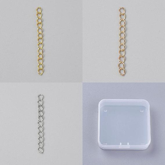 150pcs 3 couleurs rallonge de chaîne en alliage de zinc