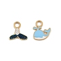 304 из нержавеющей стали шармы эмали, ионное покрытие (ip), реальный 18 k позолоченный, амулет в виде рыбьего хвоста/кита