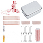 1Pc Plastic Handle Iron Seam Rippers, with Ribbon, Sewing Thread, Iron Safety Pins and Needle