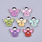 Printed Wood Buttons, Dyed, 2-Hole, Angel