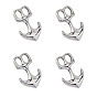 Smooth Surface 304 Stainless Steel Hook Clasps, For Leather Cord Bracelets Making, Anchor