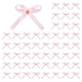 50шт. корона с бантом из сплава полиэстера, односторонняя атласная лента, аксессуары для одежды, золотые