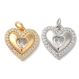 Подвески из латуни с покрытием из прозрачного кубического циркония, с целью перехода в кольце, долговечный, без свинца и без кадмия, сердце
