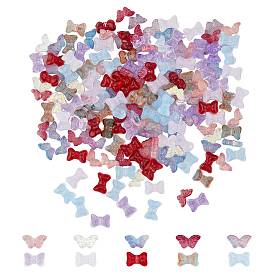 200шт 10 стиль прозрачные окрашенные распылением стеклянные бусины, бант и бабочка