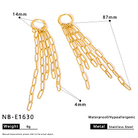 Серьги из 304 нержавеющей стали, кабельная цепочка с кисточкой