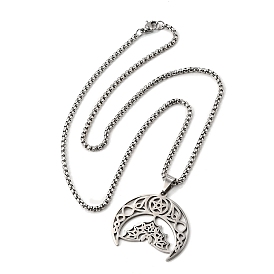 Летучая мышь 201 полые ожерелья из нержавеющей стали с подвеской в виде полумесяца летучей мыши для женщин