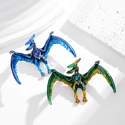Брошь из сплава птерозавров со стразами, Эмалевая нашивка в виде дракона для рюкзака