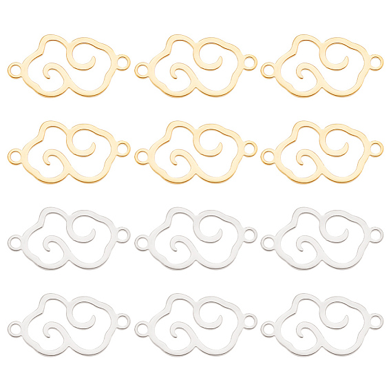 12шт 2 цвета 304 подвески из нержавеющей стали, полые облачные ссылки