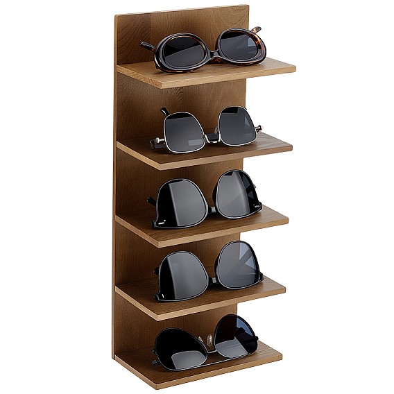4 Многоуровневый деревянный настенный держатель для солнцезащитных очков, стойка для хранения очков, прямоугольные