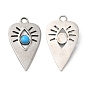 Ion Plating(IP) 304 Stainless Steel Pendants, Teardrop Charms, with Synthetic Turquoise