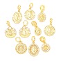 Латунные прозрачные кубические цирконии европейские подвески-подвески, религия большие дырки подвески, реальный 16 k позолоченный