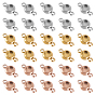 30Pcs 3 Colors Ion Plating(IP) 304 Stainless Steel Cabochon Connector Settings, Flat Round