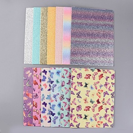 Double-Faced Imitation Leather Fabric, Frosted, Glitter Powder, for DIY Earrings Making