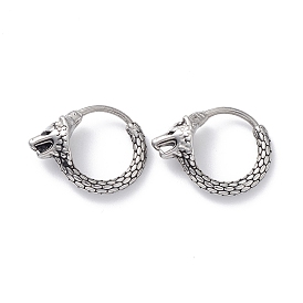 304 Stainless Steel Wolf Hoop Earrings for Men Women