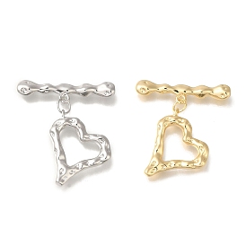 Brass Toggle Clasps, Heart