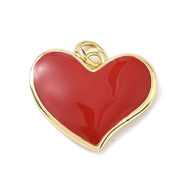 Латунь эмаль подвески, шарма сердца, с целью перехода в кольце, долговечный, без кадмия и без свинца, реальный 18 k позолоченный
