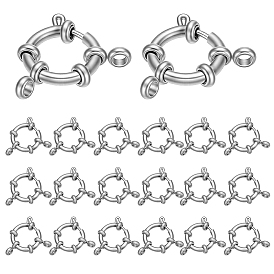 20Pcs 304 Stainless Steel Spring Ring Clasps, Ring