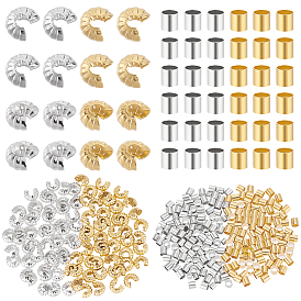 200шт 4 стили латунные обжимные бусины чехлы