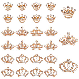 Набор для поиска поделок для изготовления ювелирных изделий, включая кабошоны короны из сплава со стразами и булавки для брошей