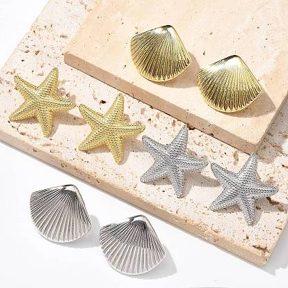 Латунные серьги-гвоздики для женщин