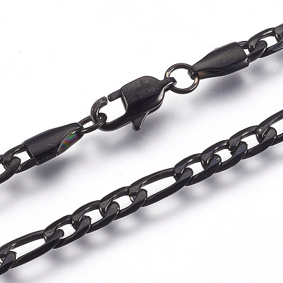 Мужской 304 из нержавеющей стали фигаро цепи ожерелья, с карабин-лобстерами 