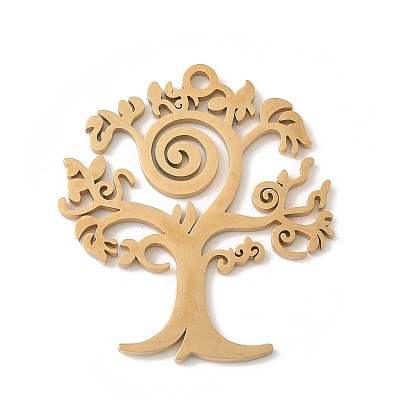 304 подвески из нержавеющей стали, очарование дерева, лазерная резка, ионное покрытие (ip)