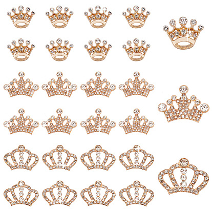 Набор для поиска поделок для изготовления ювелирных изделий, включая кабошоны короны из сплава со стразами и булавки для брошей