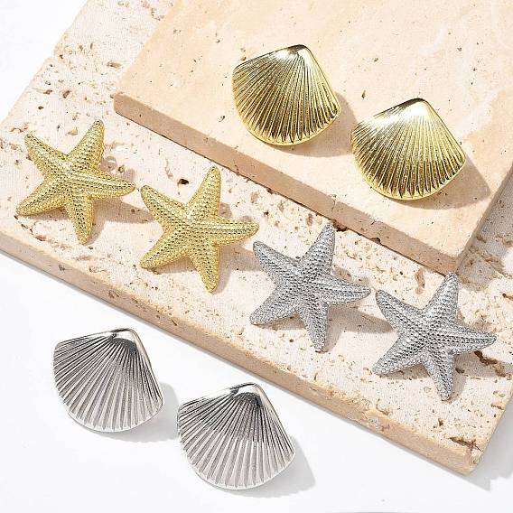 Латунные серьги-гвоздики для женщин